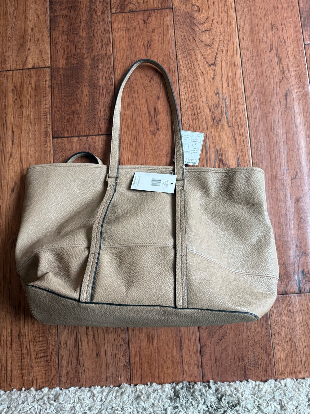 Steve Madden Everyday Large Leather Tote Bag - Beige